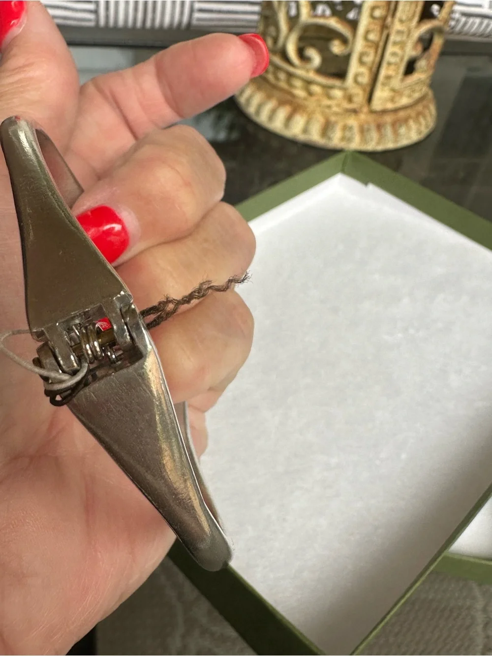Chico's silver-toned‎ hinged bangle bracelet
